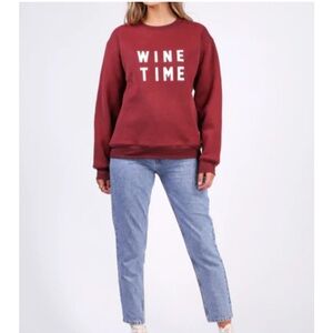 Brunette the Label Wine Time Core Crew Wine Tasting Sweatshirt..
